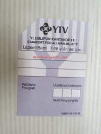 Helsinki / Liikennelaitos / HKL - HST / YTV - 1987 30 päivän seutulippu Lapset nr H 008380 -matkalippu
