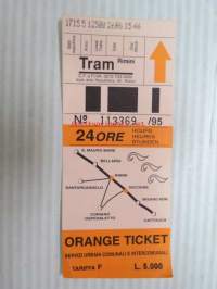 Tram Rimini 1995 24ORE / Hours Orange Ticket -matkalippu
