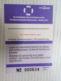 Helsinki / Liikennelaitos / HKL - HST / YTV - Tilapäinen seutuvapaalippu nr 000634 -matkalippu