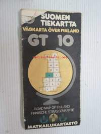 Suomen tiekartta GT 10 Vägkarta över Finland / Road map of Finland / Finnische Strassenkarte 1982
