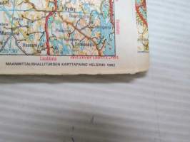 Suomen tiekartta GT 10 Vägkarta över Finland / Road map of Finland / Finnische Strassenkarte 1982