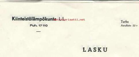 Kiinteistölämpökunta i.l. Turku 1951  - firmalomake