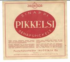 Sinappi Pikkelsi    -  tuote-etiketti  16x18 cm