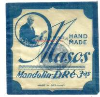 Masos Mandolin - tyhjä mandoliininkieli  tuotepakkaus   7x7 cm  tuote-etiketti