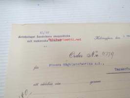 Aktiebolaget Sandvikens skeppsdocka och mekaniska verkstad, Helsingfors 1.3.1916 -asiakirja