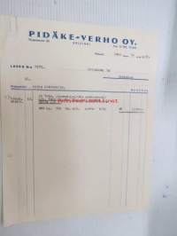 Pidäke-Verho Oy, Helsinki 19.10.1939 -asiakirja