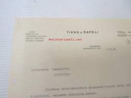 Tikka &amp; Rapeli, Helsinki 3.4.1933 -asiakirja