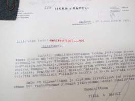 Tikka &amp; Rapeli, Helsinki 27.3.1933 -asiakirja