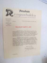 Firestone Rengastukku J. Korpivaara ja kumpp., Helsinki 12.9.1933 -asiakirja