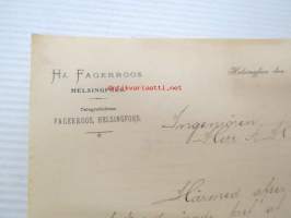 Hj. Fagerroos, Helsingfors, 26.3.1900 -asiakirja
