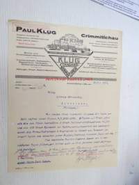 Paul Klug, Crimmitschau, 29.5.1923 -asiakirja
