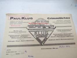 Paul Klug, Crimmitschau, 29.5.1923 -asiakirja