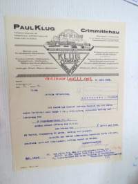 Paul Klug, Crimmitschau, 8.3.1923 -asiakirja