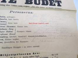 Åbo Teater - Amatörföreställning - tisdagen den 3 November 1903 till förmån för Musikaliska sällskapets kassa &quot;Elfte budet&quot; - Lustspel i tre akter -mainosjuliste