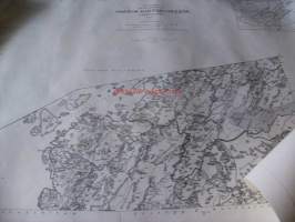 Talouskartta  Inarin hoitoalueesta 1. karttalehti/ 18 Inarin kunnassa kartoittanut ilmakuvien pohjalta 1954 -55 metsänarvostelija Kullervo Kuusela / kartta 73 x100