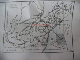 Talouskartta  Inarin hoitoalueesta 10. karttalehti/ 18 Inarin kunnassa kartoittanut ilmakuvien pohjalta 1956 metsänarvostelija Kullervo Kuusela / kartta 73 x100 cm