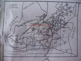 Talouskartta  Inarin hoitoalueesta 15. karttalehti/ 18 Inarin kunnassa kartoittanut ilmakuvien pohjalta 1957 metsänarvostelija Kullervo Kuusela / kartta 73 x100 cm