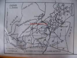 Talouskartta  Inarin hoitoalueesta 16. karttalehti/ 18 Inarin kunnassa kartoittanut ilmakuvien pohjalta 1957 metsänarvostelija Kullervo Kuusela / kartta 73 x100 cm