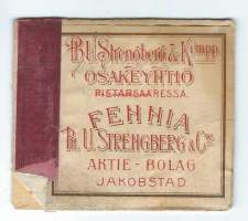 Fennia   - tupakkaetiketti   tupakkiaskin kansi valmistettu 1892.1941