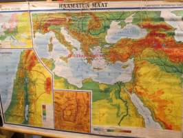 Raamatun maat -koulukartta / seinäkartta, noin 140 x 180 cm