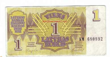 Latvia 1 Latvijas Rublis 1992 -  seteli