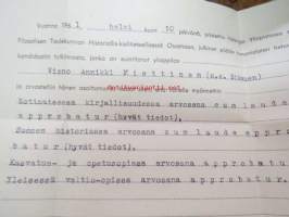 Vieno Annikki Miettinen (os. sikanen) -humanististen tieteiden kandidaatin tutkinto 10.2.1961 -tutkintotodistus