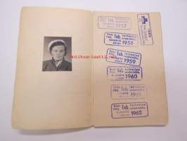 Vieno Annikki Miettinen (os. Sikanen) -Helsingin yliopsto - Historiallis-kielitieteellinen -opintokirja  nr 1249, 6.10.1952