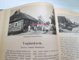 Otava - Kuvallinen kuukauslehti 1913 -sidottu vuosikerta, sisältää runsaasti mielenkiintoisia artikkeleita eri aihepiireistä, painokuvia, kannet sidottu tässä