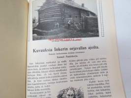 Otava - Kuvallinen kuukauslehti 1913 -sidottu vuosikerta, sisältää runsaasti mielenkiintoisia artikkeleita eri aihepiireistä, painokuvia, kannet sidottu tässä