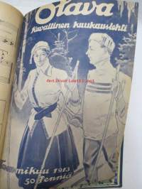 Otava - Kuvallinen kuukauslehti 1913 -sidottu vuosikerta, sisältää runsaasti mielenkiintoisia artikkeleita eri aihepiireistä, painokuvia, kannet sidottu tässä