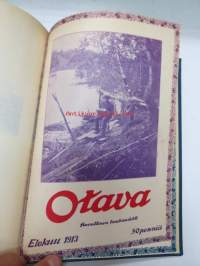 Otava - Kuvallinen kuukauslehti 1913 -sidottu vuosikerta, sisältää runsaasti mielenkiintoisia artikkeleita eri aihepiireistä, painokuvia, kannet sidottu tässä