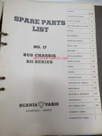 Scania Vabis Bus Chassis Type B 51 - Spare Parts List -varaosaluettelo