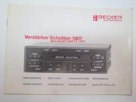 Becker Autoradio - Verstärker Schotten 1907 Bedienungsanleitung - operating instructions