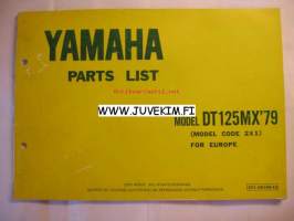 Yamaha model DT125MX&#039;79 model code 2X1 -luettelo