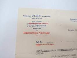 Ab Algol Oy, Helsingfors, 10.3.1931 -liikekirje -business letter