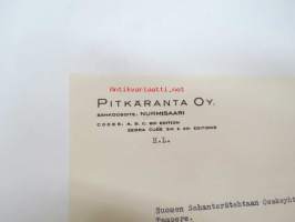 Pitkäranta Oy, Nurmisaari - Pitkäranta, 25.5.1939 -liikekirje / asiakirja