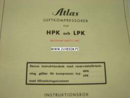 Atlas Diesel Luftkompressor HPK / LPK -instruktionsbok