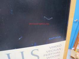 Sibelius-viikko 1962 -juliste (Ahtiala), alkuperäinen vuoden 1962 kehystys, naarmuja, kulumia, käytössä ollut, ei g