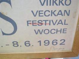 Sibelius-viikko 1962 -juliste (Ahtiala), alkuperäinen vuoden 1962 kehystys, naarmuja, kulumia, käytössä ollut, ei g