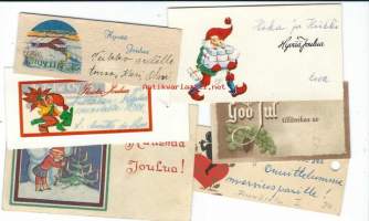Vanhoja Joulukortti   pienoiskortteja 6 eril  - postikortti