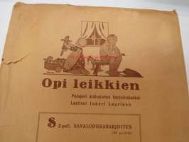 Opi leikkien palapeli S2-peli sanaluokkaharjoitus (48 palasta, Kertomus - Koiranpennut - laatinut Inkeri Laurinen - kuvitus Rudolf Koivu - kuori ja kannet Martta