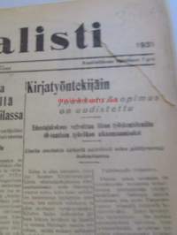 Sosialisti lehden puolivuosikerta 1931 1. heinäkuun-31. joulukuuta