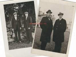 Hatut ja lippalakit 1920-luku - valokuva 9x13 cm 2 kpl
