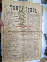 Turun Lehti 7.12.1893 (nr 143) &quot;Tuorstaina Joulukuun 7 pnä.&quot; Sis. mm. Paloviinan hankinta tarjospyyntö, Jokioisilla &quot;Wiimis lauwantai-iltana oli kowa lumipyry