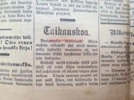 Turun Lehti 7.12.1893 (nr 143) &quot;Tuorstaina Joulukuun 7 pnä.&quot; Sis. mm. Paloviinan hankinta tarjospyyntö, Jokioisilla &quot;Wiimis lauwantai-iltana oli kowa lumipyry