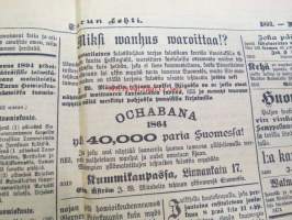 Turun Lehti 7.12.1893 (nr 143) &quot;Tuorstaina Joulukuun 7 pnä.&quot; Sis. mm. Paloviinan hankinta tarjospyyntö, Jokioisilla &quot;Wiimis lauwantai-iltana oli kowa lumipyry