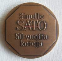 SATO 50 vuotta koteja   mitali 70 mm taidemitali