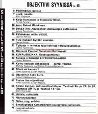 Kameralehti 10/1985.  Katso sisällysluettelo kuvista.