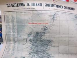 Iso Britannia ja Irlanti Yleisradion sotakatsauksia varten- Storbritannien och Irland för Rundradions översikter av krigsläget -sotatilannekartta