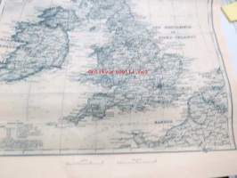 Iso Britannia ja Irlanti Yleisradion sotakatsauksia varten- Storbritannien och Irland för Rundradions översikter av krigsläget -sotatilannekartta